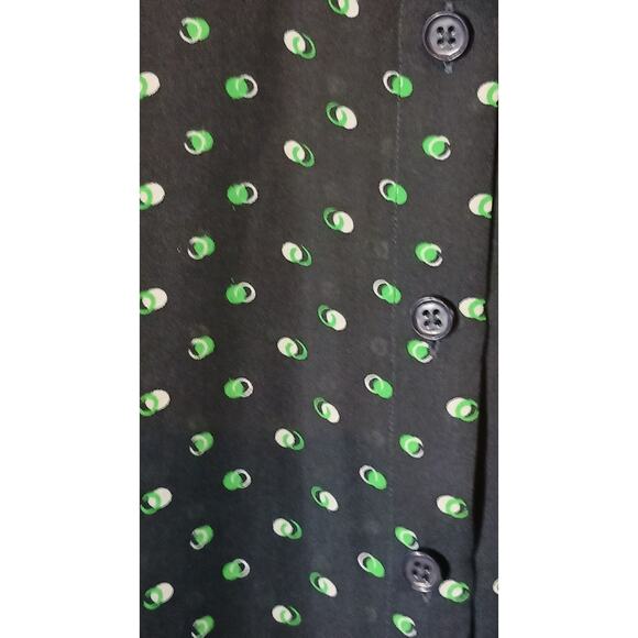 Cabi Womens XS Button Down Blouse Blue Geometric Top Sheer Career Classic Shirt - Picture 4 of 8